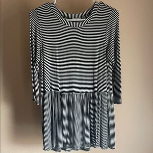 Striped Black and White Womens baby doll shirt